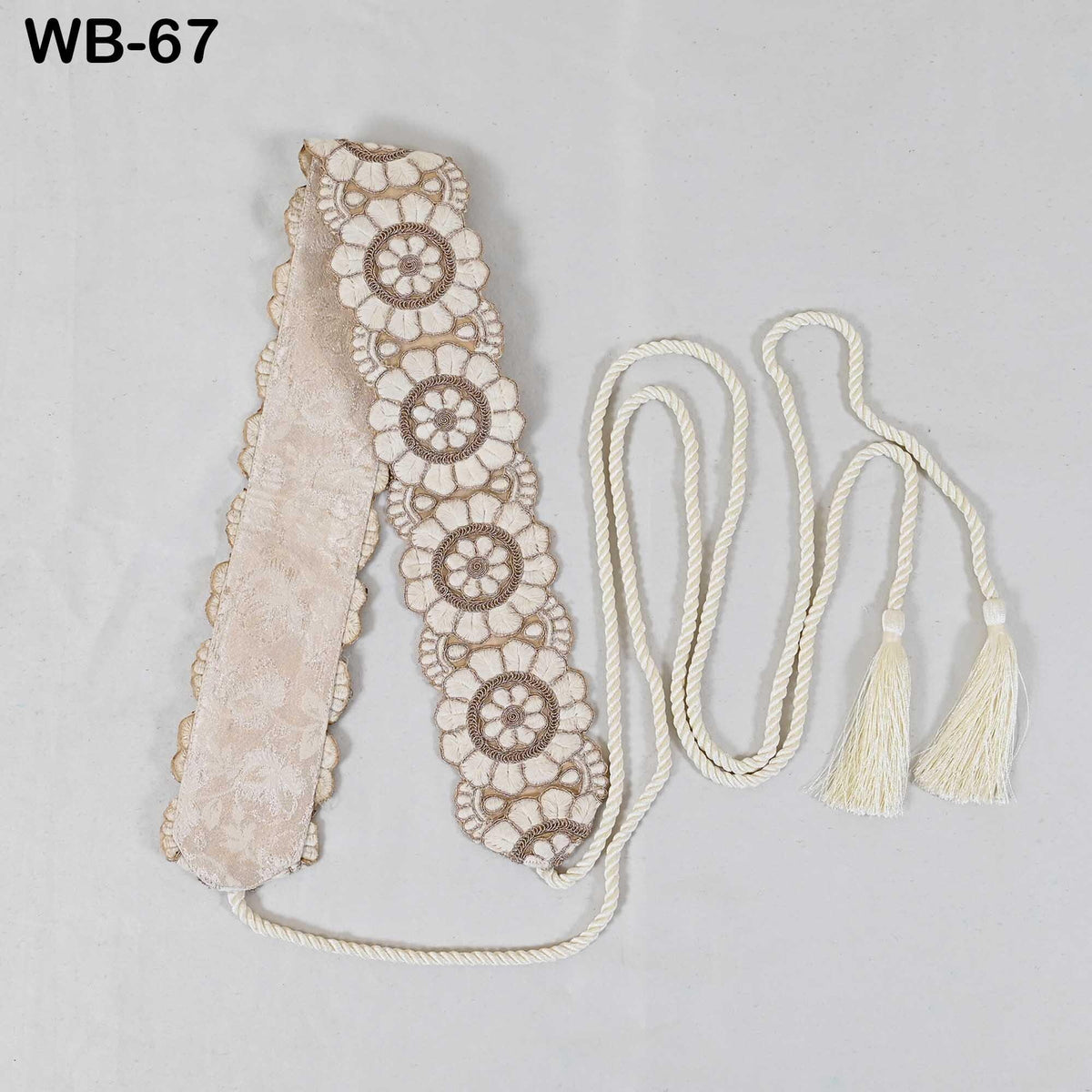 Ivory Gold Embroidery Sash Belt: Reversible Velvet, Brocade Boho Wedding Accessory (Customizable)