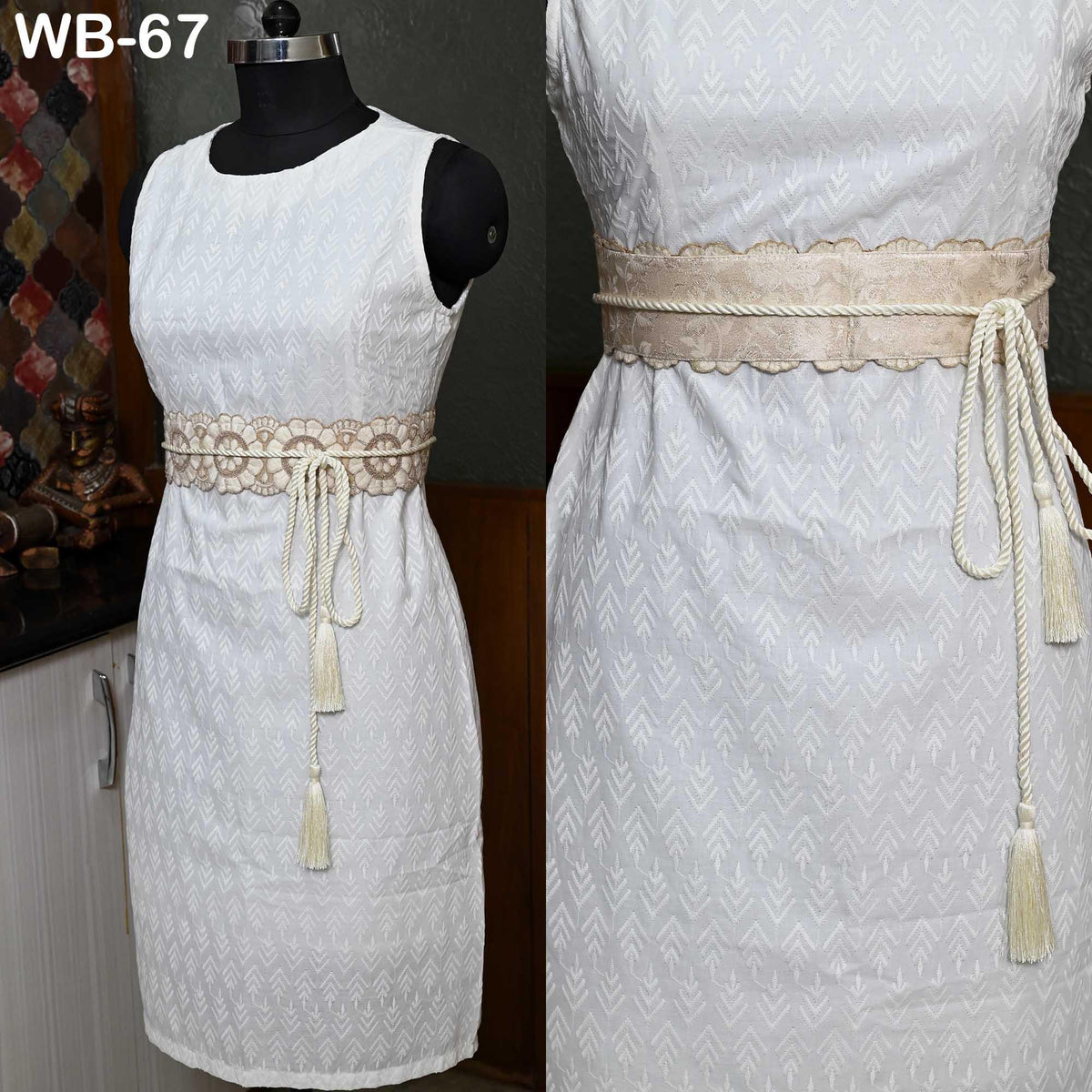 Ivory Gold Embroidery Sash Belt: Reversible Velvet, Brocade Boho Wedding Accessory (Customizable)