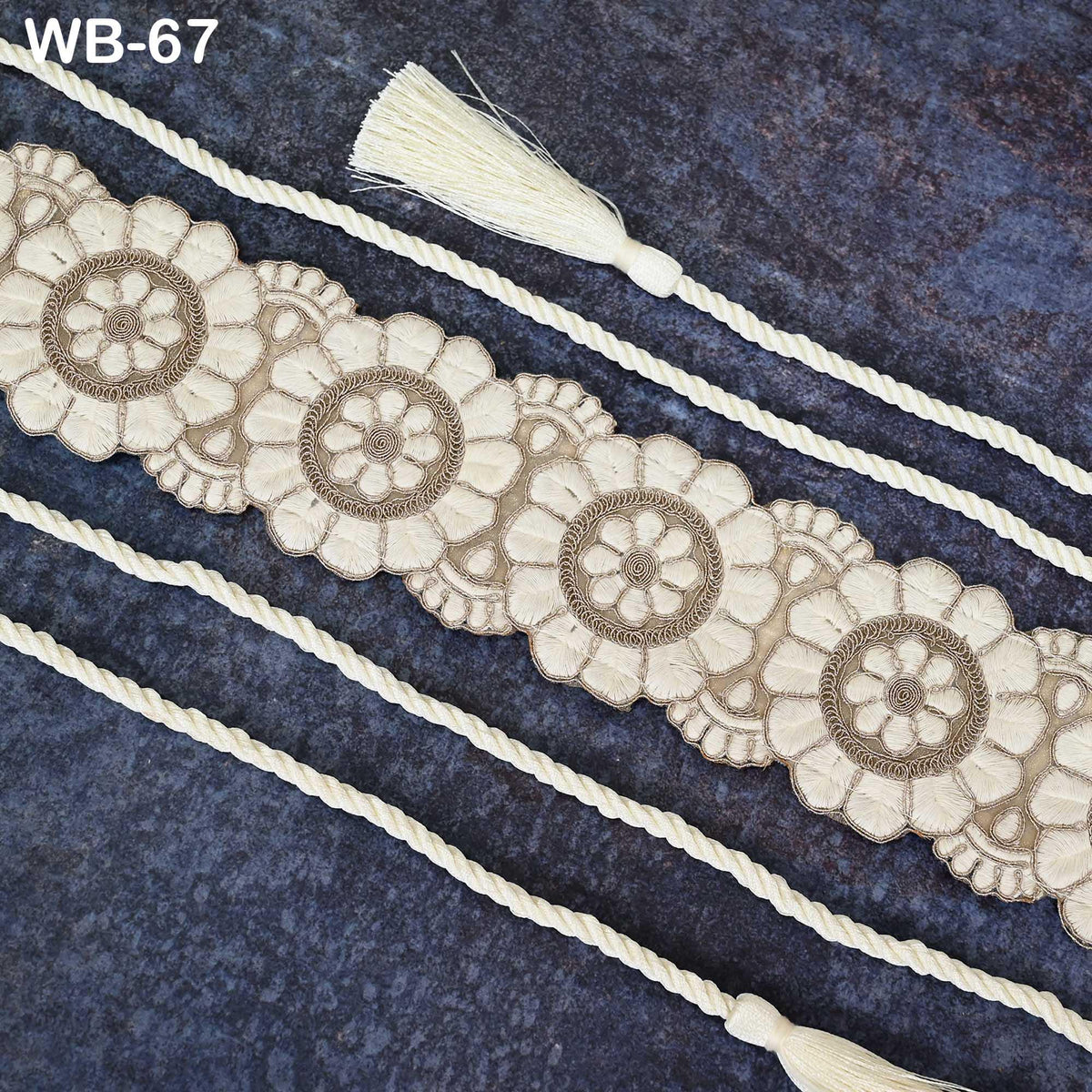 Ivory Gold Embroidery Sash Belt: Reversible Velvet, Brocade Boho Wedding Accessory (Customizable)