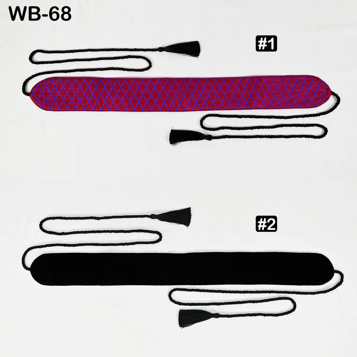 Embroidered Belt Obi Sash, Reversible Brocade Velvet, Boho Ethnic Wrap (Adjustable S-XL, Red Green)