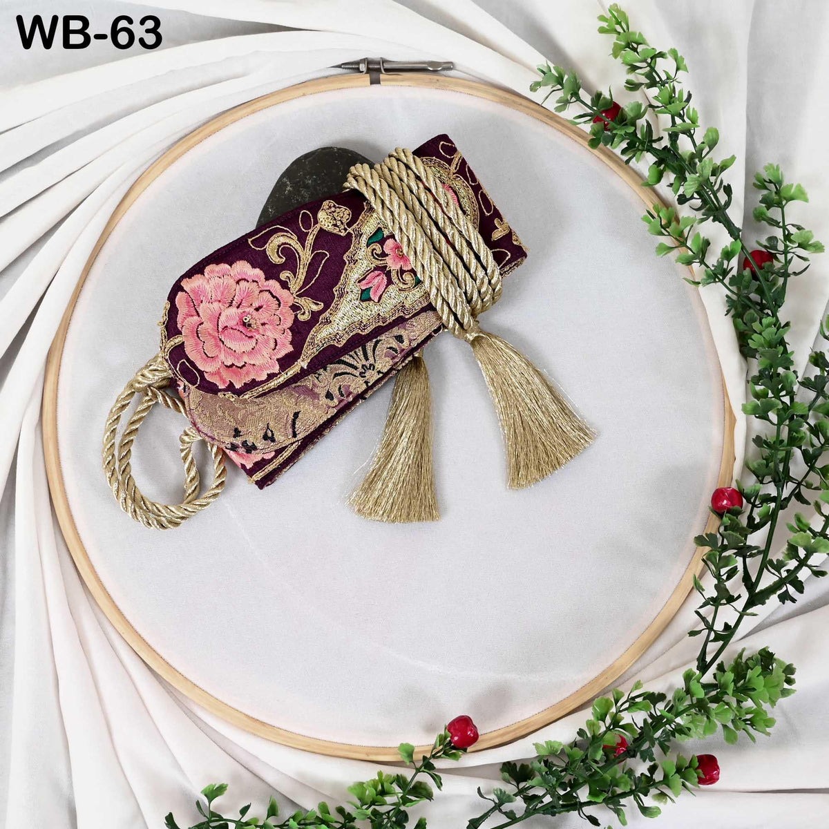 Reversible Embroidery Sash Belt: Bohemian Wedding Dress Accessory (Customizable)