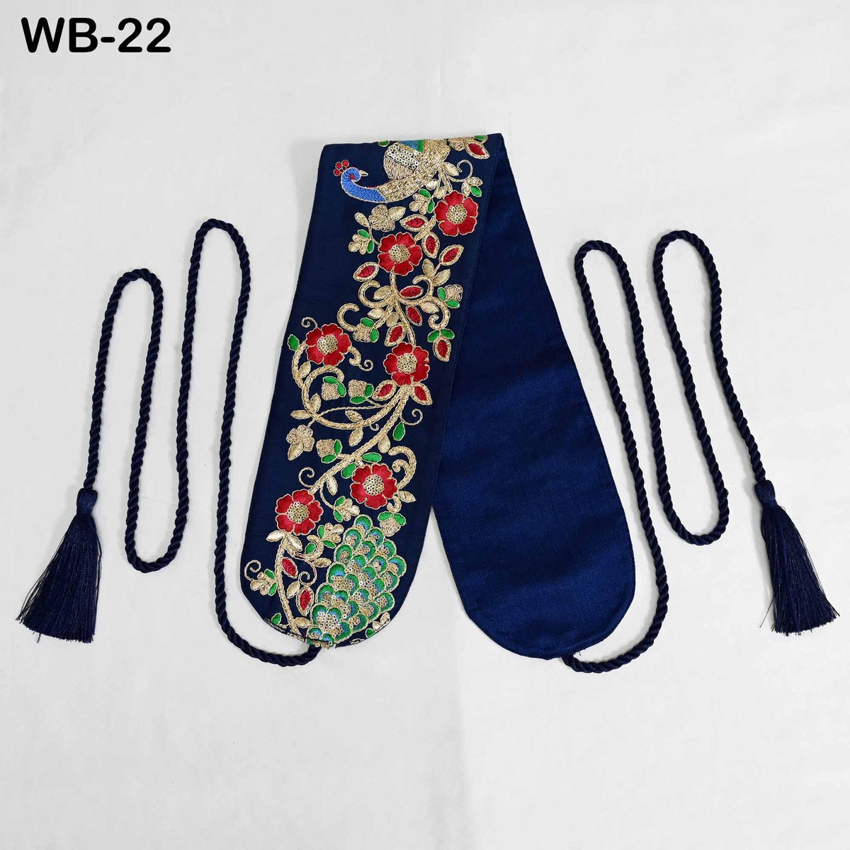 Reversible Embroidered Fabric Belt: Bohemian Ethnic Sash for Dresses (Customizable)