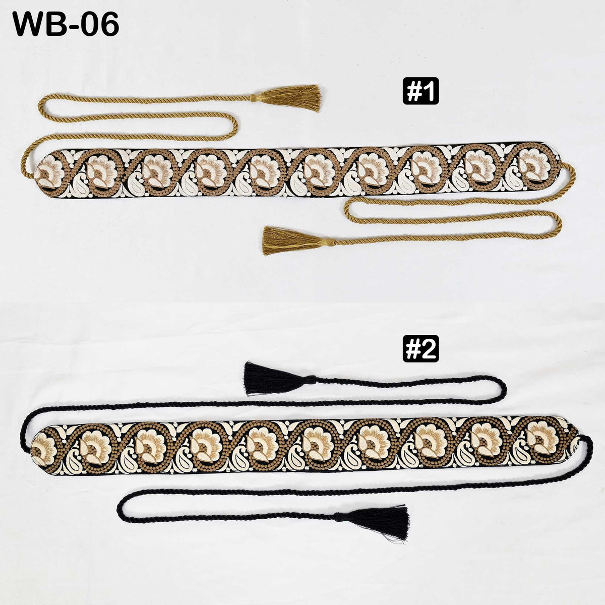 Reversible Embroidered Obi Belt Wrap Women Sash Belt Adjustable Bohemian Ethnic Customized Summer Wedding Dress Gift Sister Black Ivory