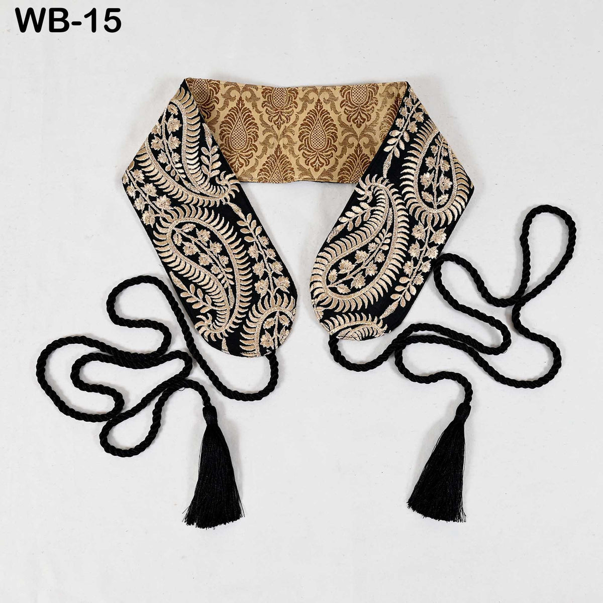 Reversible Embroidered Velvet Sash Belt: Boho Ethnic Wedding Dress Accessory (Customizable)