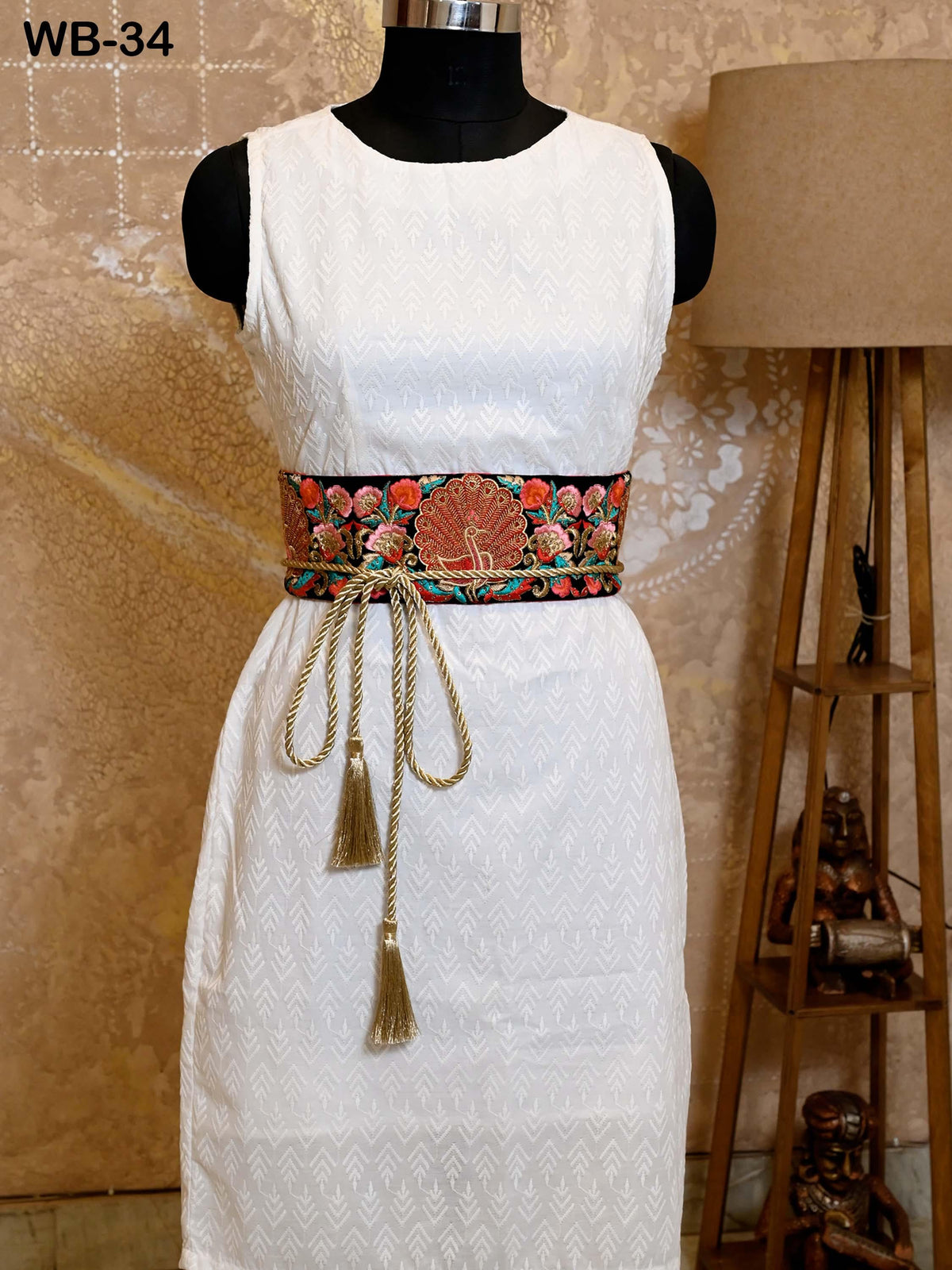 Reversible Embroidery Obi Belt, Black Velvet Women's Sash | Brocade Belt