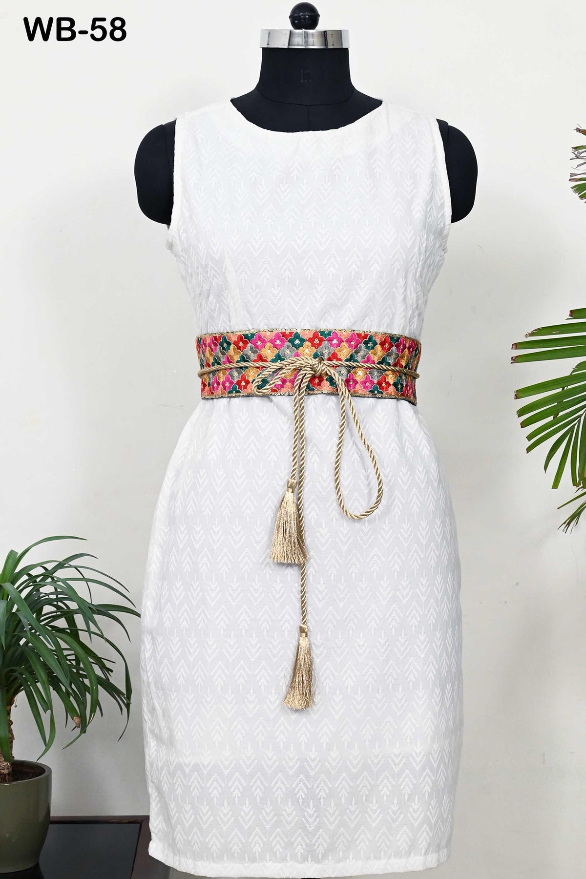 Obi Embroidery Belt, Multicolor Reversible Sash | Embroidered Fabric, Velvet Back | Adjustable, S-XL
