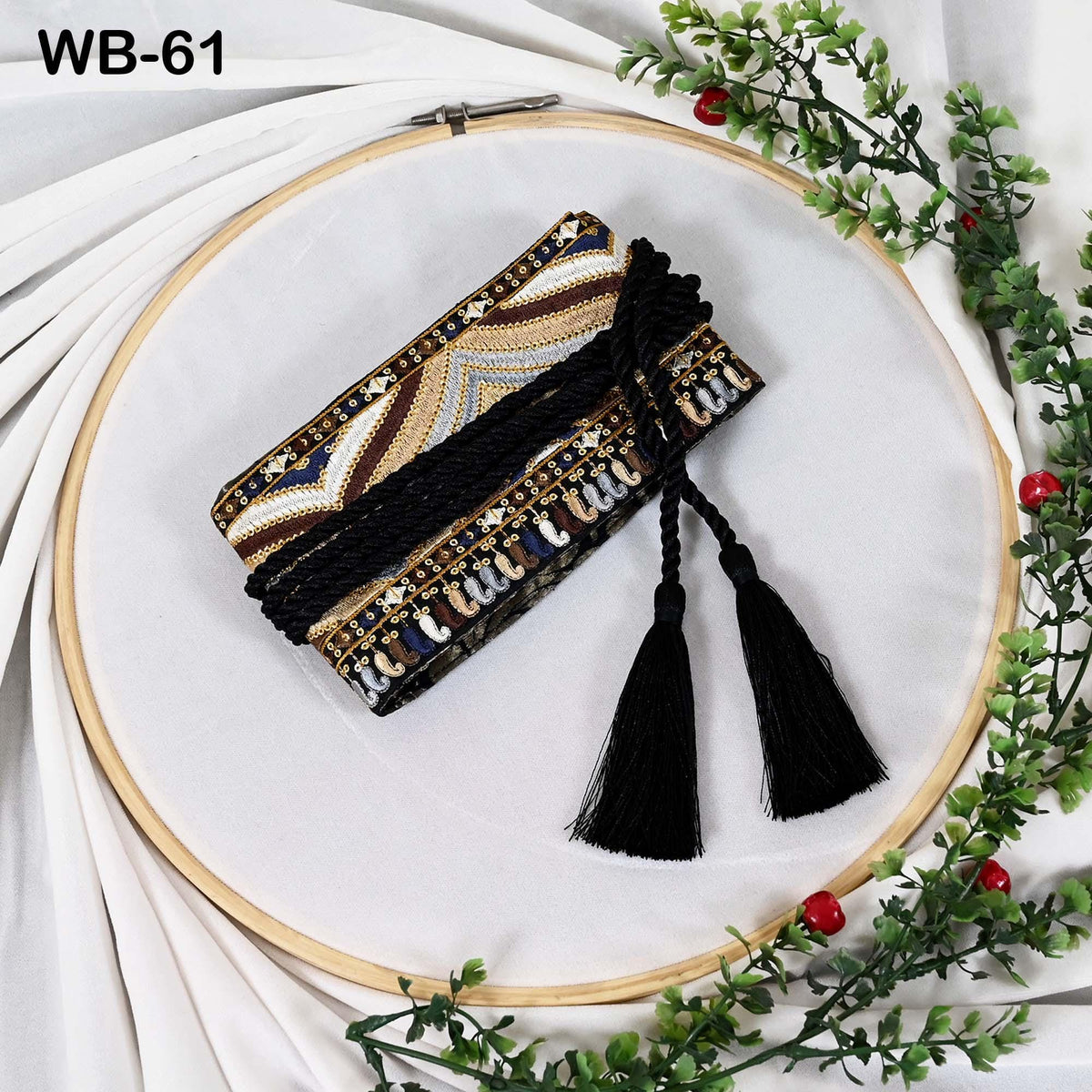 Reversible Embroidered Obi Belt: Bohemian Ethnic Sash for Dresses with Velvet and Brocade (Customizable)