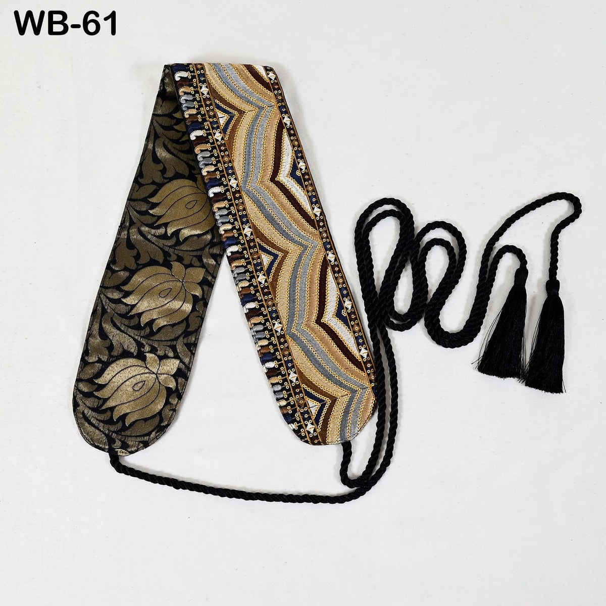 Reversible Embroidered Obi Belt: Bohemian Ethnic Sash for Dresses with Velvet and Brocade (Customizable)