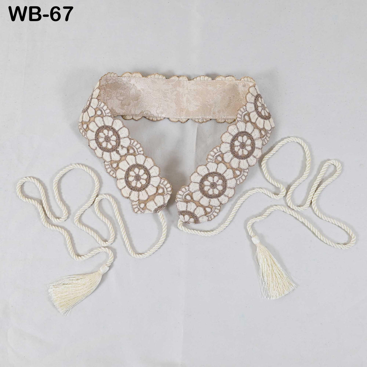 Ivory Gold Embroidery Sash Belt: Reversible Velvet, Brocade Boho Wedding Accessory (Customizable)