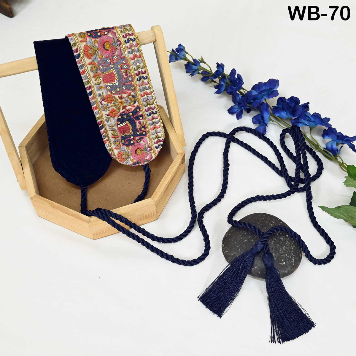 Embroidered Elephant Reversible Belt: Bohemian Ethnic Sash for Dresses (Customizable)