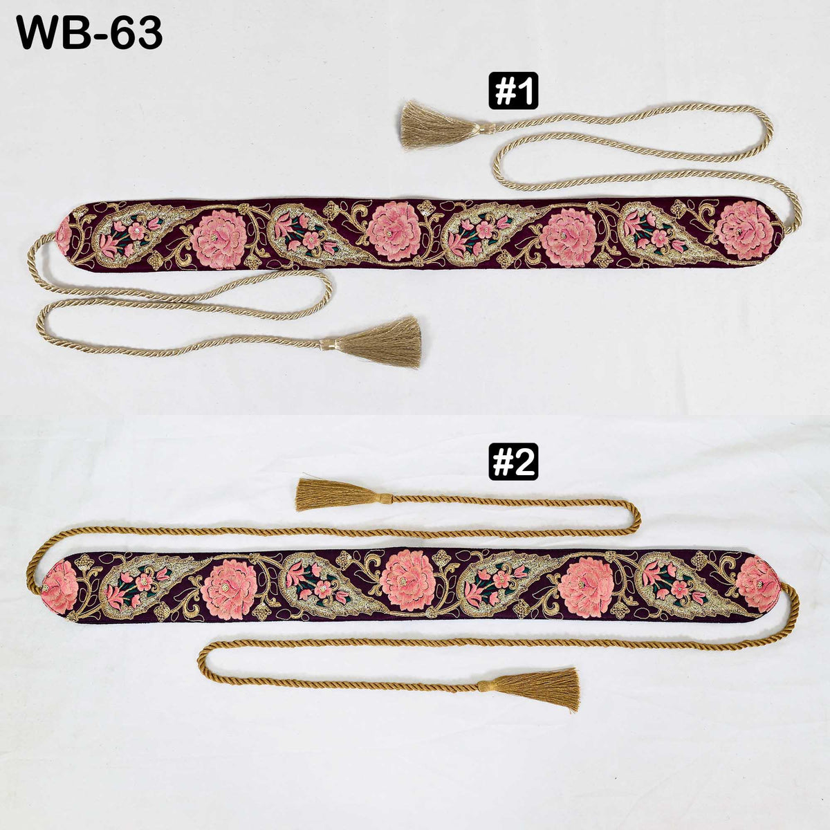 Reversible Embroidery Sash Belt: Bohemian Wedding Dress Accessory (Customizable)