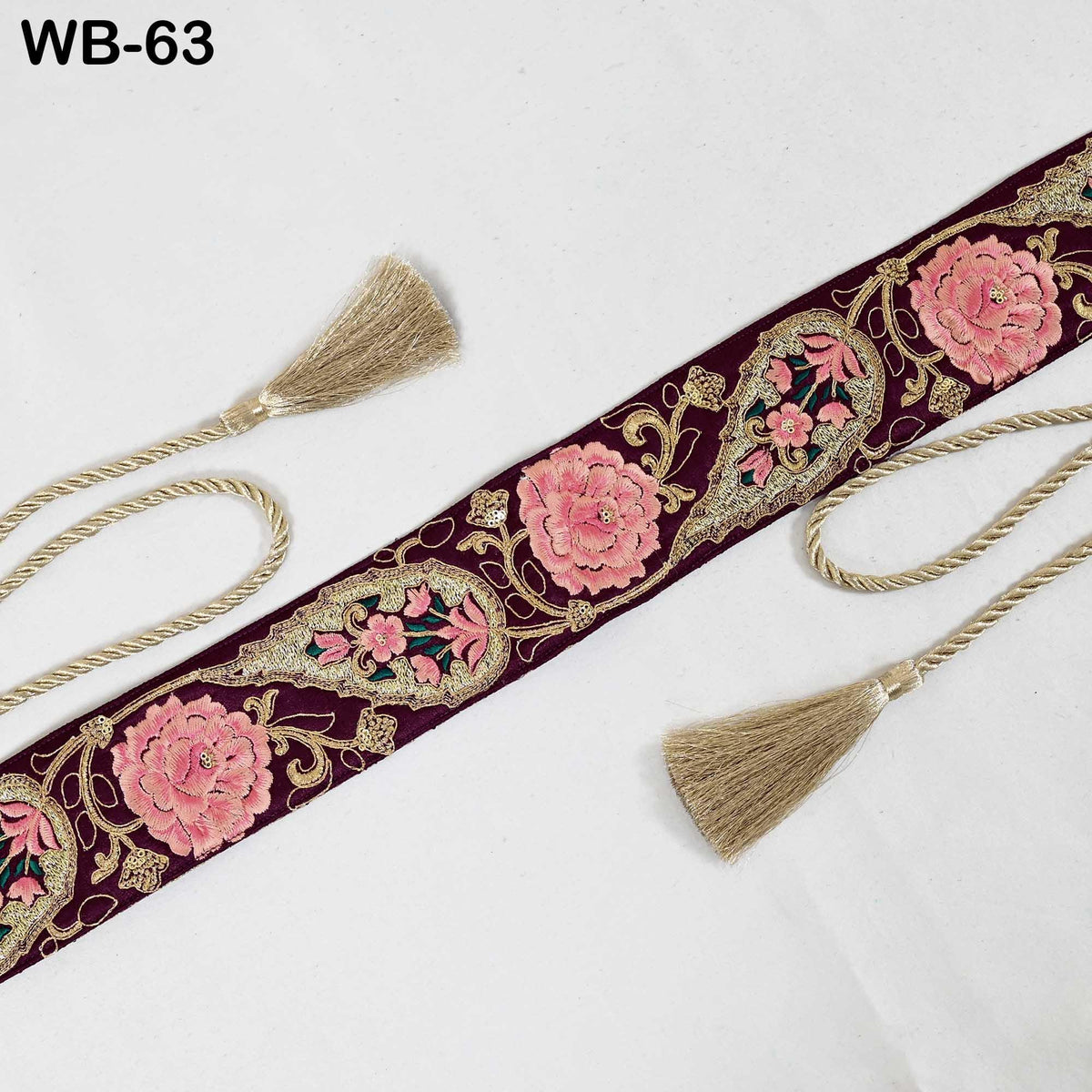 Reversible Embroidery Sash Belt: Bohemian Wedding Dress Accessory (Customizable)