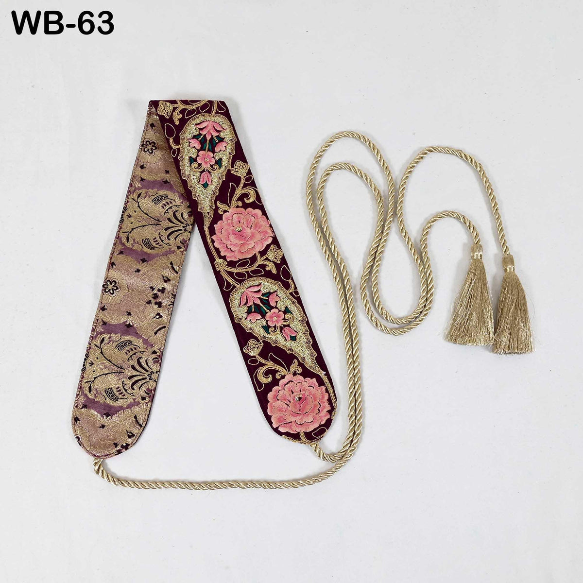 Reversible Embroidery Sash Belt: Bohemian Wedding Dress Accessory (Customizable)
