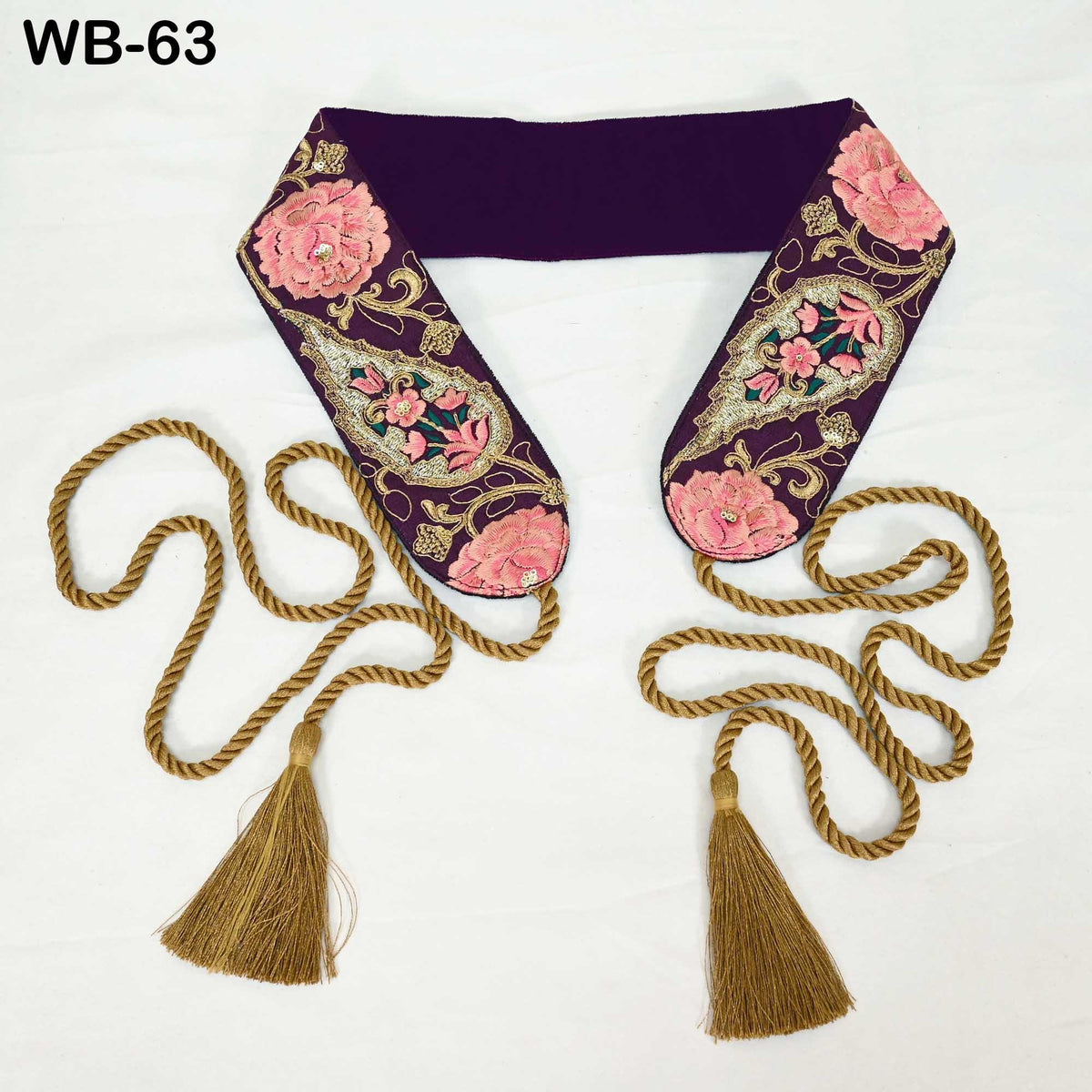 Reversible Embroidery Sash Belt: Bohemian Wedding Dress Accessory (Customizable)