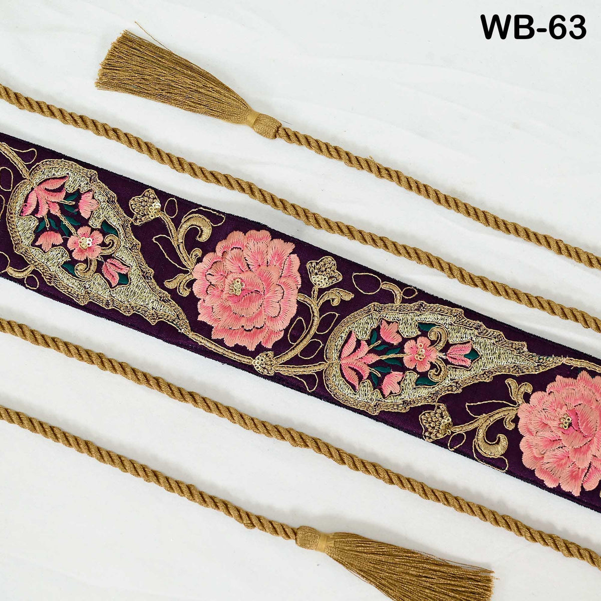 Reversible Embroidery Sash Belt: Bohemian Wedding Dress Accessory (Customizable)