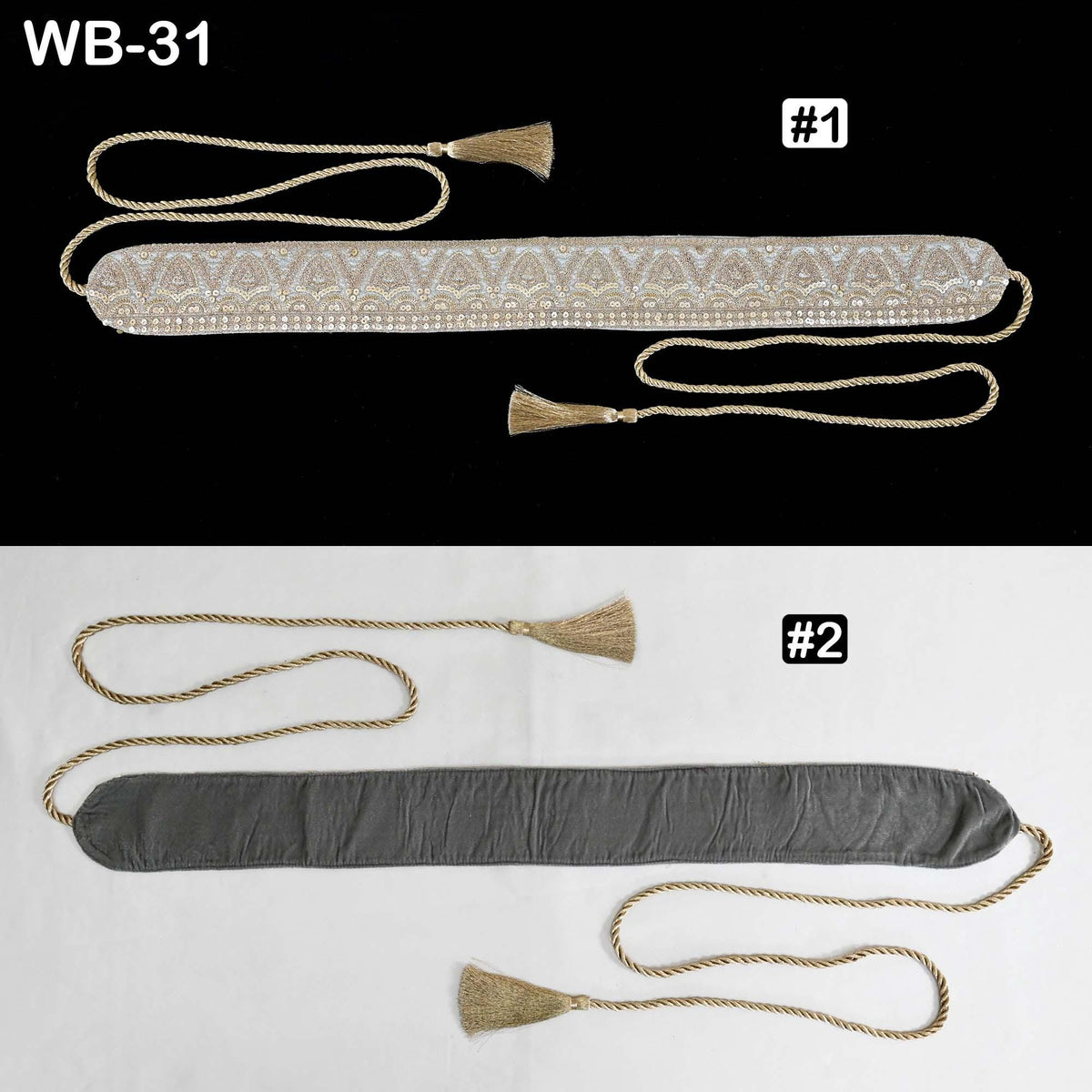 Reversible Embroidery Fabric Belt Gold Obi Wrap Women Sash Belt Adjustable Bohemian Ethnic Customized Summer Wedding Dress Gift Friend Grey
