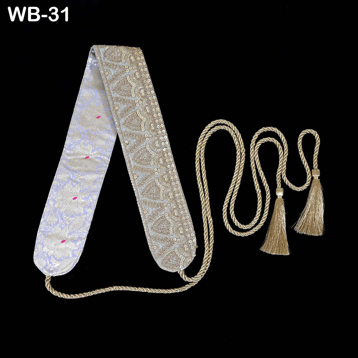 Reversible Embroidery Fabric Belt Gold Obi Wrap Women Sash Belt Adjustable Bohemian Ethnic Customized Summer Wedding Dress Gift Friend Grey