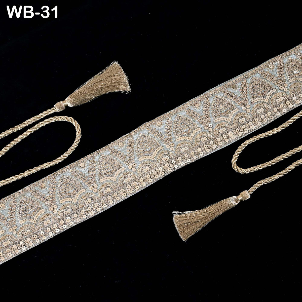 Reversible Embroidery Fabric Belt Gold Obi Wrap Women Sash Belt Adjustable Bohemian Ethnic Customized Summer Wedding Dress Gift Friend Grey