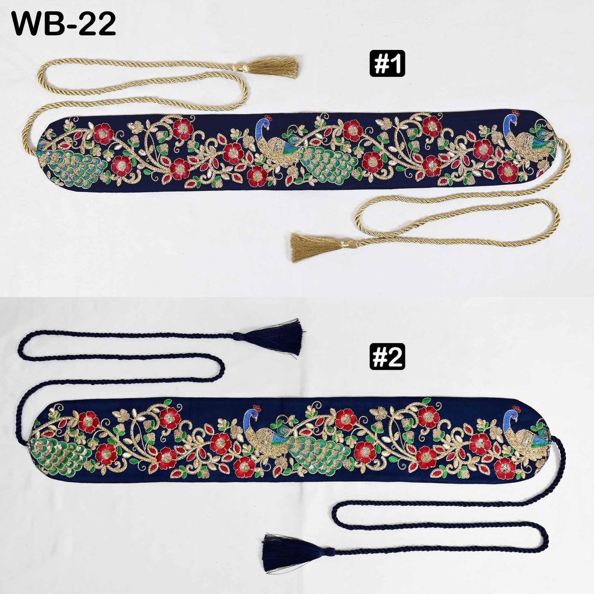 Reversible Embroidered Fabric Belt: Bohemian Ethnic Sash for Dresses (Customizable)