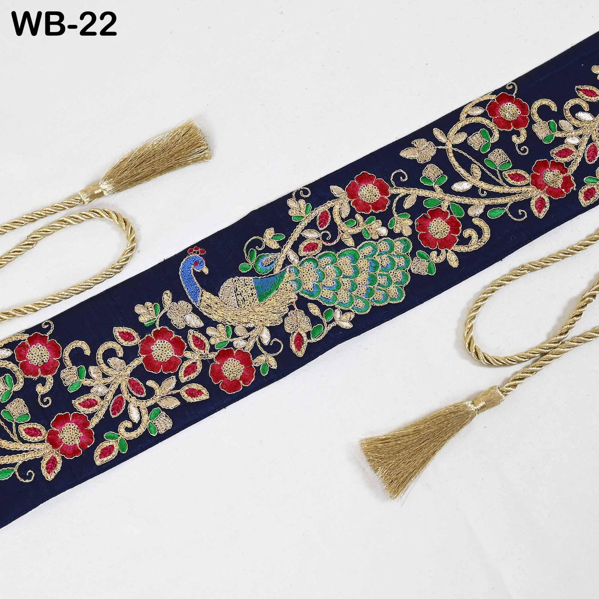 Reversible Embroidered Fabric Belt: Bohemian Ethnic Sash for Dresses (Customizable)