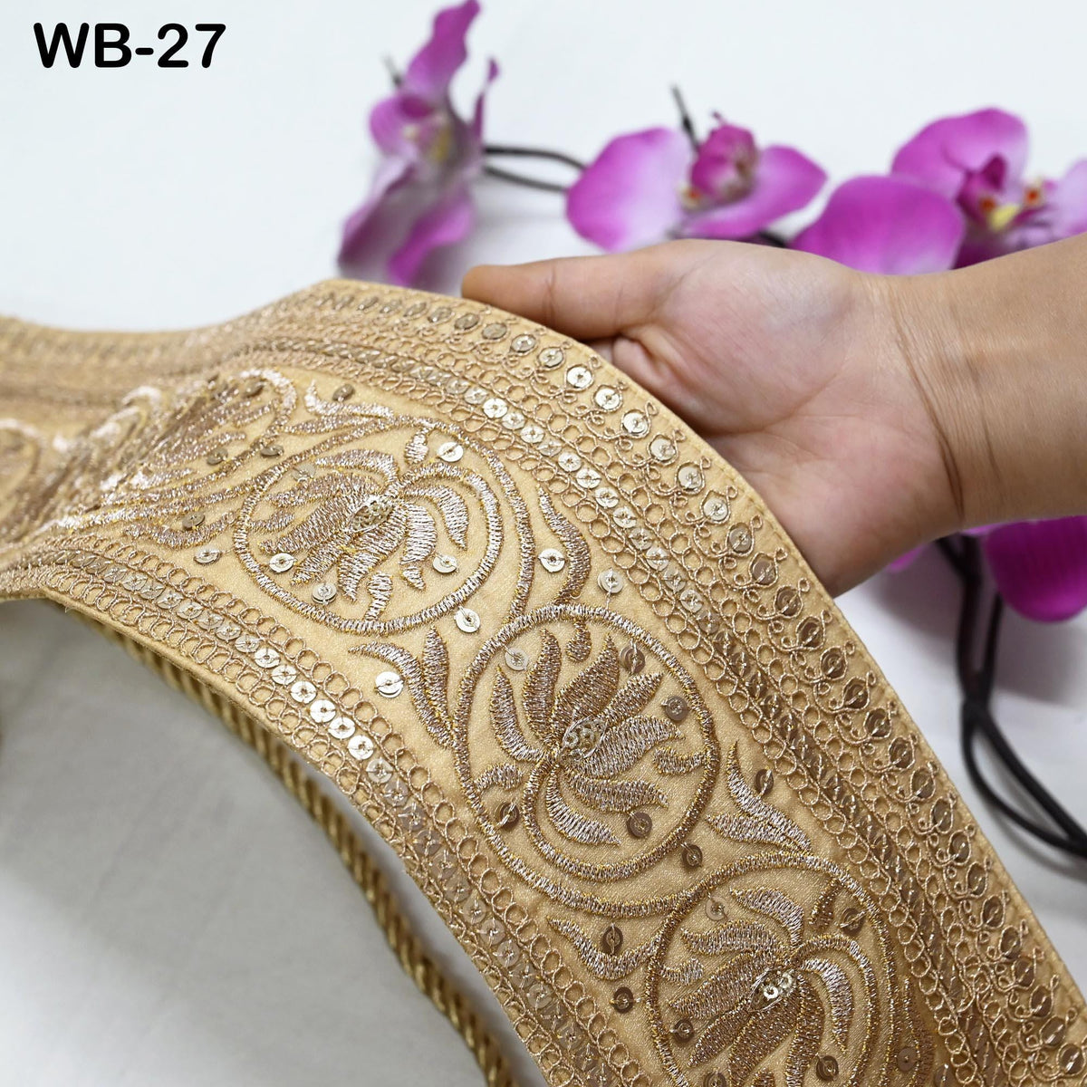 Reversible Embroidery Fabric Belt Gold Obi Wrap Women Sash Belt Adjustable Bohemian Ethnic Customized Summer Wedding Dress Gift Friend Gold