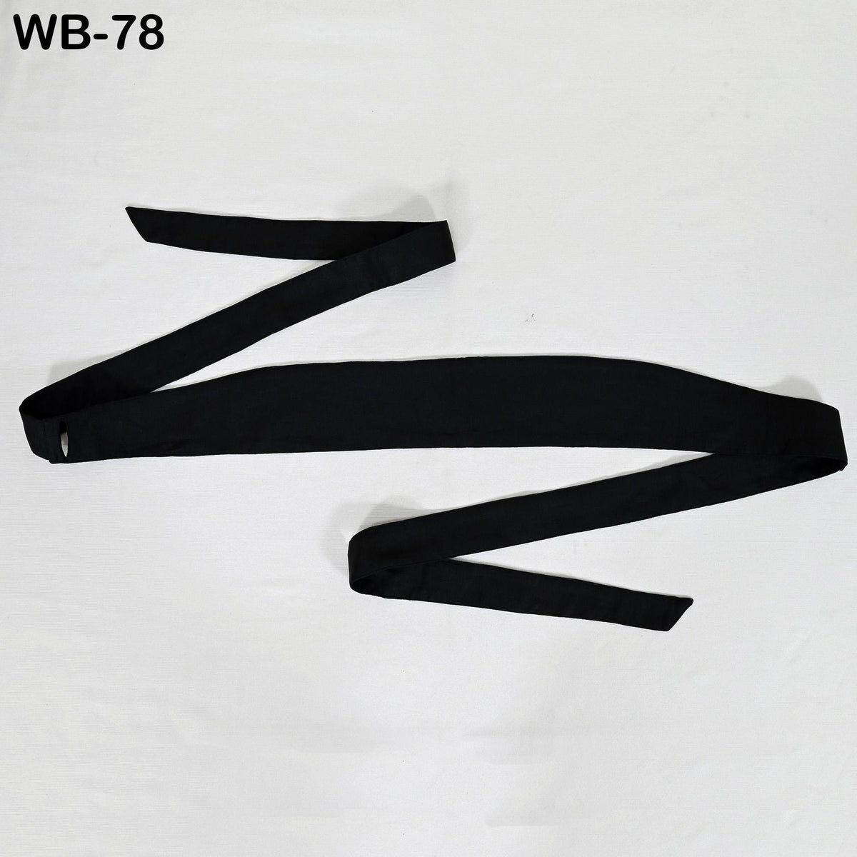 A black tie is shown against a white background.