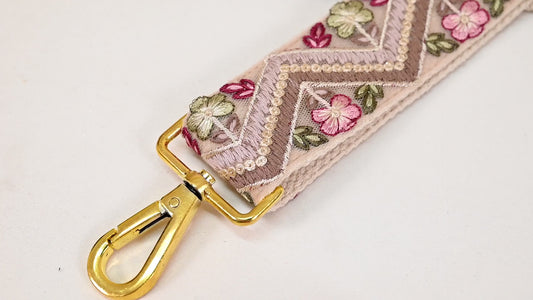 Detachable Guitar Strap Crossbody Strap for Purses Bags Gift Mom Embroidery Replacement Messenger Strap Boho Embroidered Tote Handbag Strap
