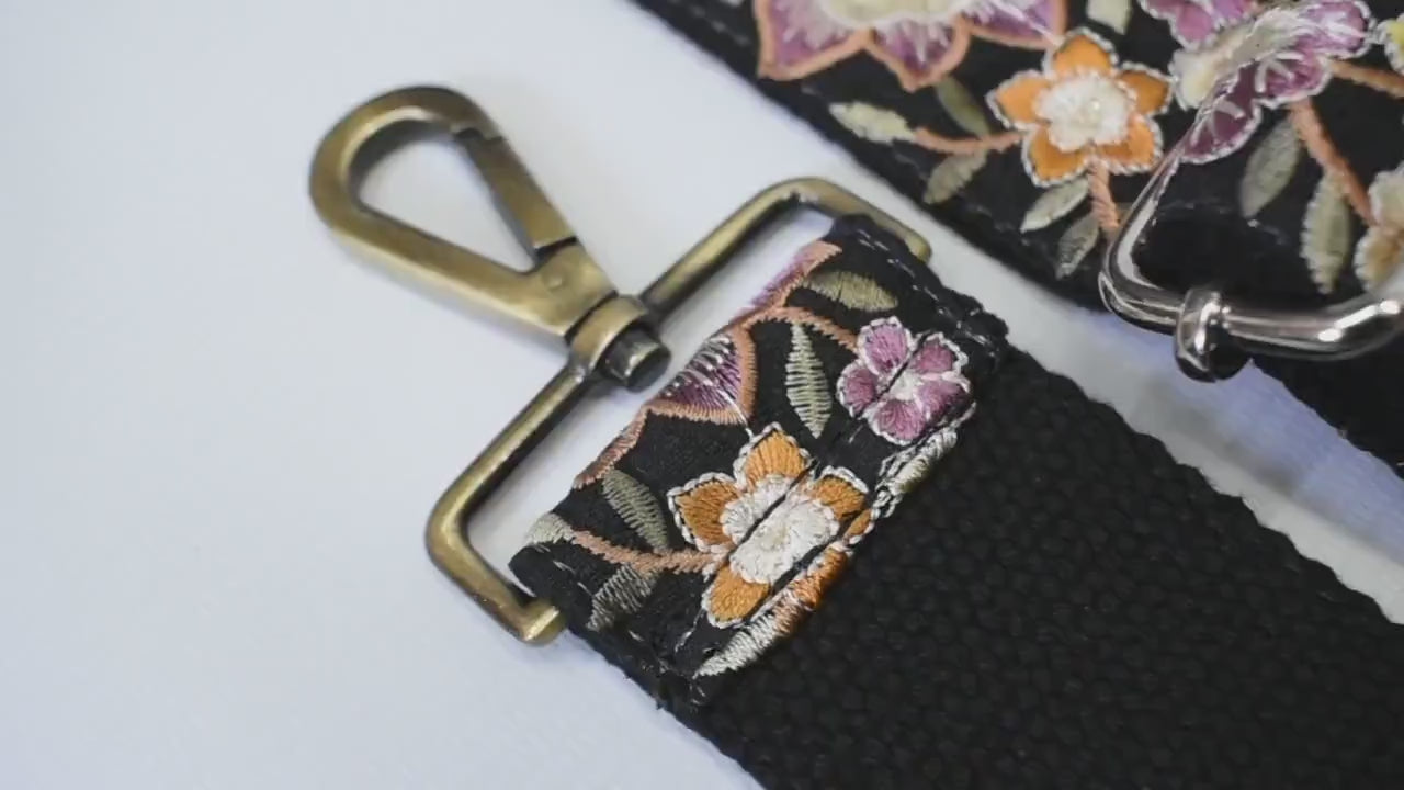 Floral Embroidery Replacement Purse Strap Crossbody Strap for Purses Embroidered Boho Bag Strap Boho Guitar Strap Handbag Strap Gift for her