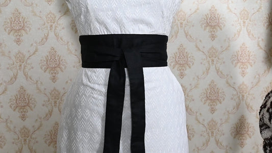 Black Linen Fabric Belt Obi Wrap Women Sash Belt Adjustable Customized Wedding Dress Gift Sister Wrap & Tie