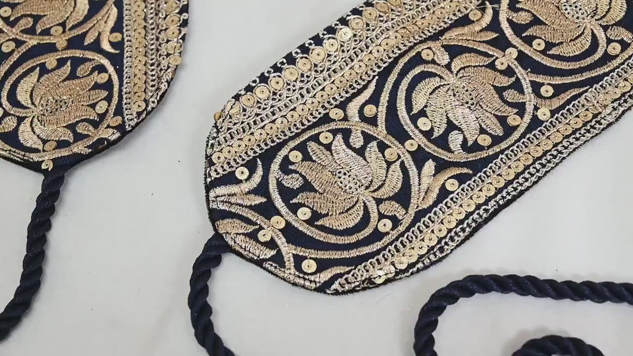 Reversible Embroidery Fabric Belt Gold Obi Wrap Women Sash Belt Adjustable Bohemian Ethnic Customize Summer Wedding Dress Gift for Friend