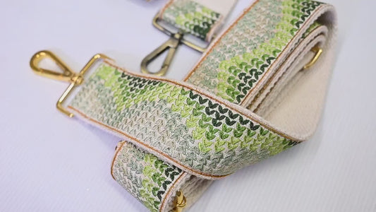 Green Embroidery Replacement Purse Strap Crossbody Strap for Purses Floral Embroidered Bag Strap Boho Guitar Strap Handbag Strap Gift Wife