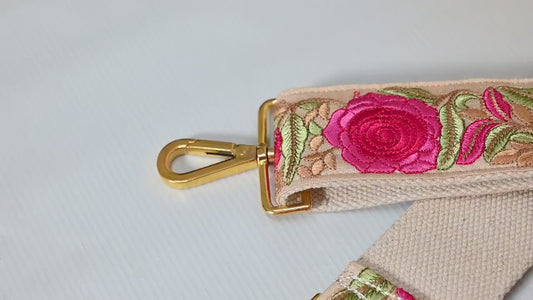Embroidered Purse Strap Crossbody Strap for Purses Handbag Boho Bag Strap Floral Embroidery Replacement Strap Boho Guitar Strap Gift for her