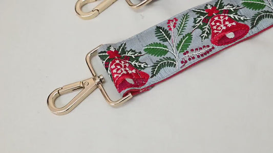 Embroidered Purse Strap Christmas Holiday Gift Girl Friend Crossbody Strap for Purses Handbag Bag Strap Embroidery Replacement Guitar Strap