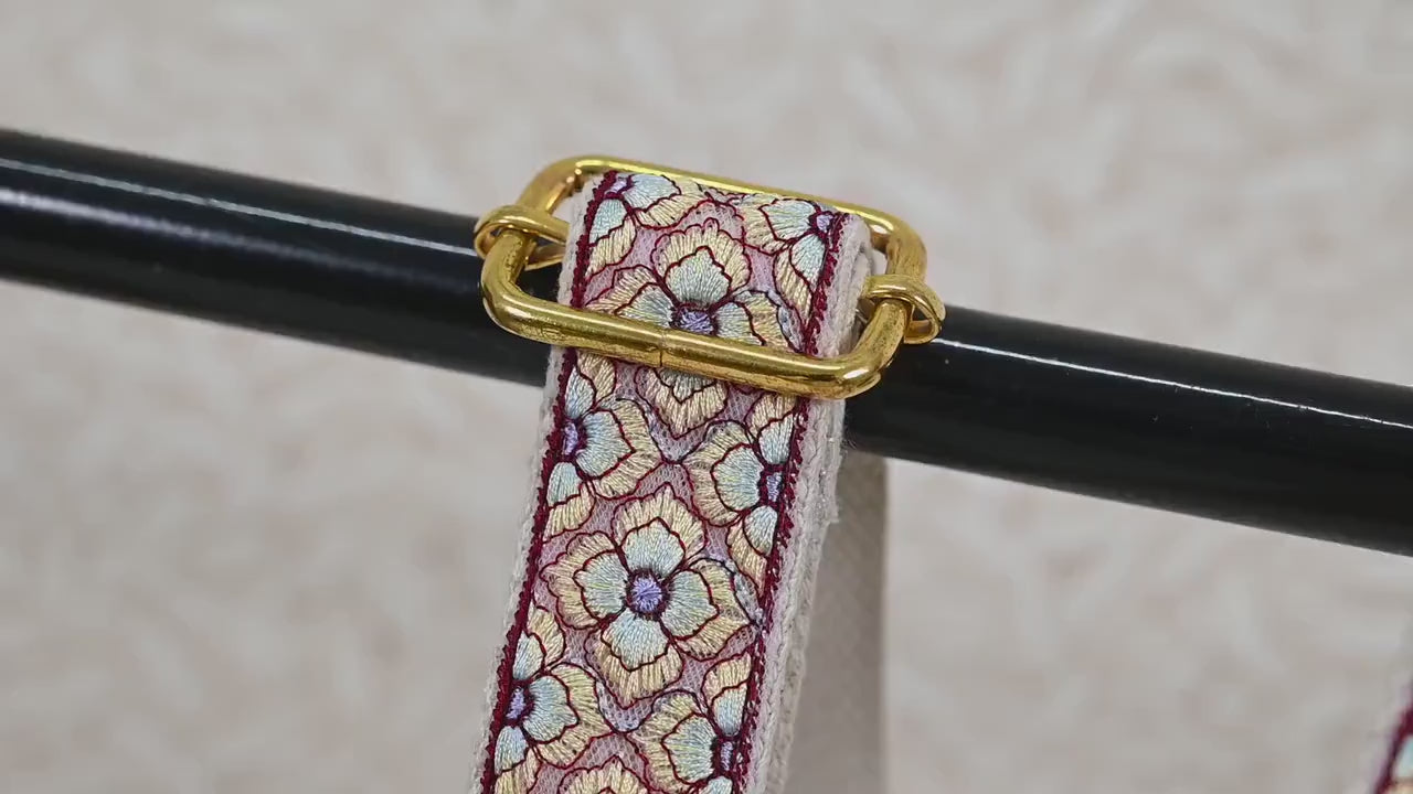 Embroidered Messenger Bags Strap Crossbody Strap for Purses Boho Embroidery Replacement Guitar Strap Handbag Strap Gift for Mom, Girlfriend