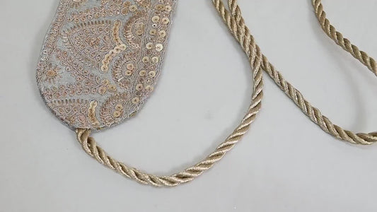 Reversible Embroidery Fabric Belt Gold Obi Wrap Women Sash Belt Adjustable Bohemian Ethnic Customized Summer Wedding Dress Gift Friend Grey