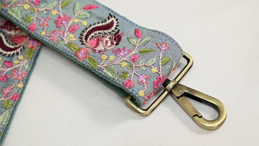 Embroidered Purse Strap Crossbody Strap for Purses Handbag Messenger Bags Strap Embroidery Replacement Straps Boho Guitar Strap Gift Friend