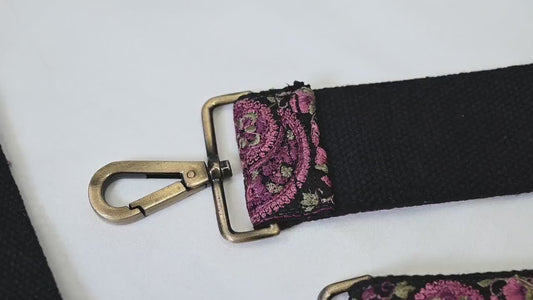 Wine Embroidery Replacement Purse Strap Crossbody Strap for Purses Embroidered Boho Bag Strap Boho Guitar Strap Handbag Strap Gift for her