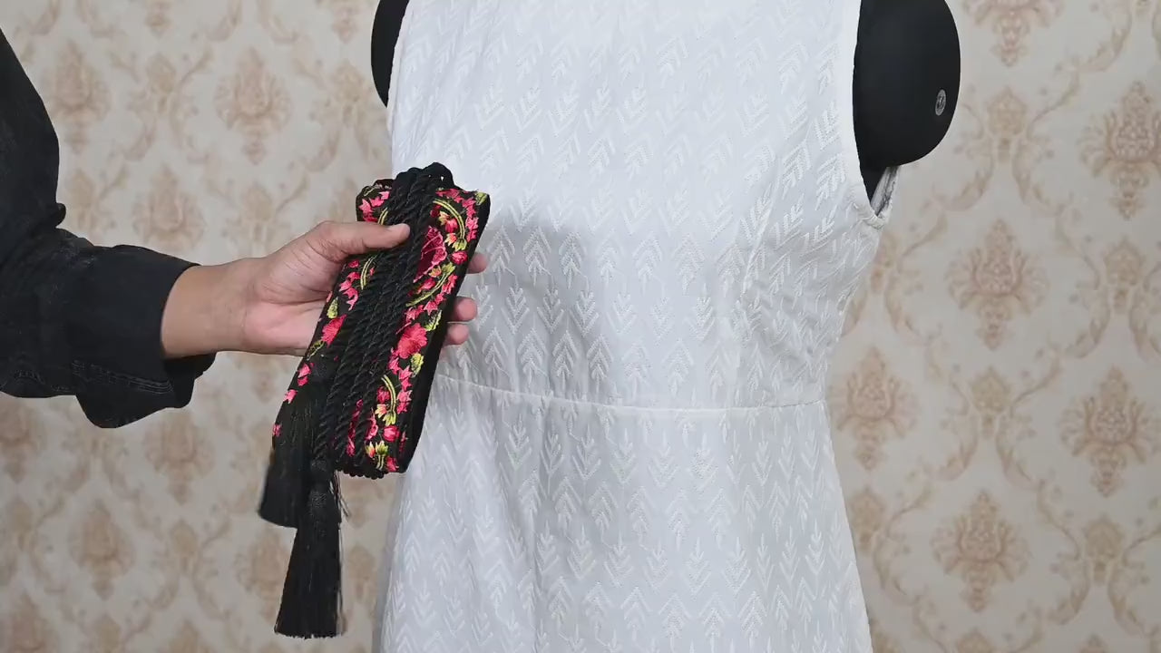 Red Reversible Embroidery Fabric Belt Gold Obi Wrap Women Sash Belt Adjustable Bohemian Ethnic Customized Summer Wedding Dress Gift Friend