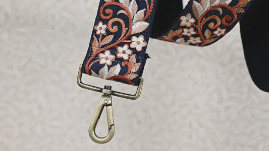 Embroidered Canvas Sling Bag Strap Messenger Crossbody Strap for Purses Handbag Embroidery Replacement Strap Boho Guitar Strap Gift Mother