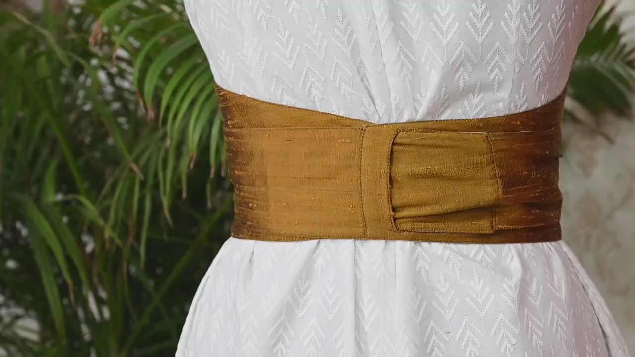 Silk Shantung Reversible Fabric Belt Grey Brown Obi Wrap Women Sash Belt Adjustable Customized Wedding Dress Gift Mom Daughter Wrap & Tie