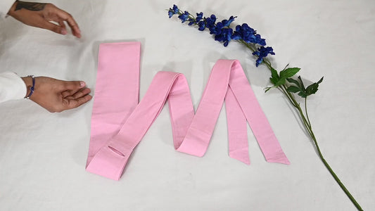 Pink Linen Fabric Belt Obi Wrap Women Sash Belt Adjustable Customized Wedding Dress Gift Sister Wrap & Tie