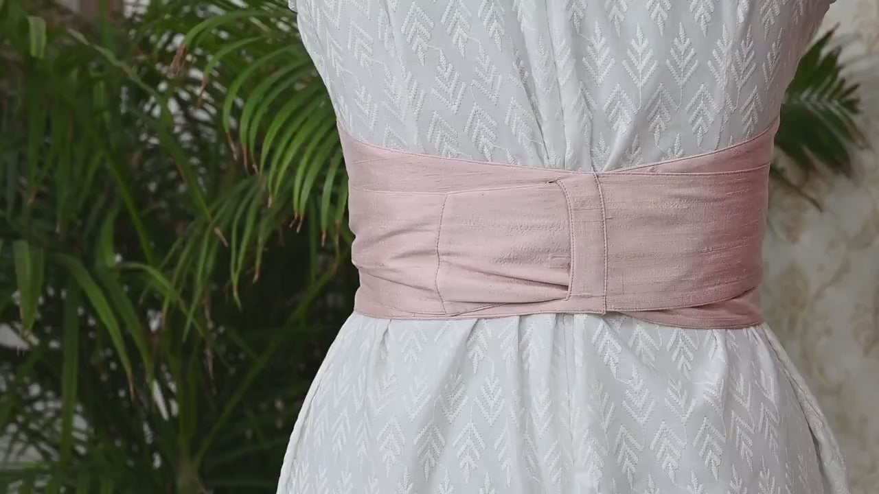 Pink Silk Shantung Fabric Belt Obi Wrap Women Sash Belt Adjustable Customized Wedding Dress Gift Sister Wrap & Tie Dupioni Silk