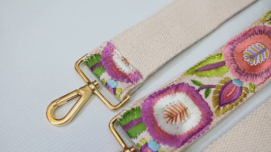 Gift Friend Crossbody Boho Sling Bag Strap for Purses Embroidery Adjustable Guitar Strap Replacement Handbag Strap Embroidered Camera Strap