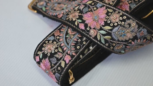 Embroidered Purse Strap Crossbody Strap for Purses Handbag Boho Bag Strap Floral Embroidery Replacement Strap Boho Guitar Strap Gift for her