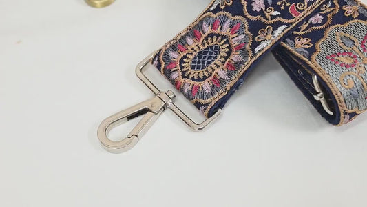 Embroidered Purse Strap Crossbody Strap for Purses Handbag Boho Bag Strap Floral Embroidery Replacement Strap Boho Guitar Strap Gift for Mom