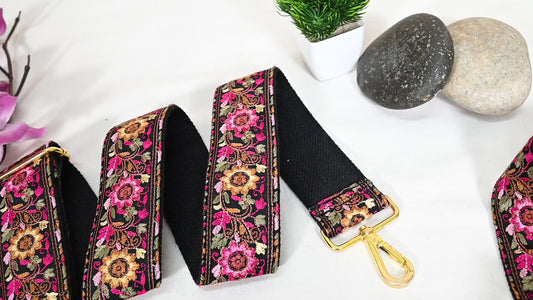Embroidered Floral Camera/Crossbody Strap, Boho Bag Strap Replacement Gift for Mother