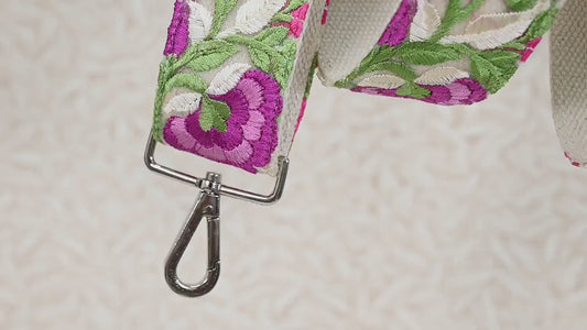 Embroidered Canvas Bag Strap Purse Strap Messenger Crossbody Strap for Purses Handbag Embroidery Replacement Strap Boho Guitar Strap Gift