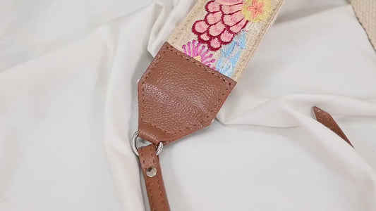 Camera Strap Photographer Sling Brown Leather Strap Embroidery DSLR Camera Accessories Camera Holder Neck Shoulder Strap Gifts Boyfriend