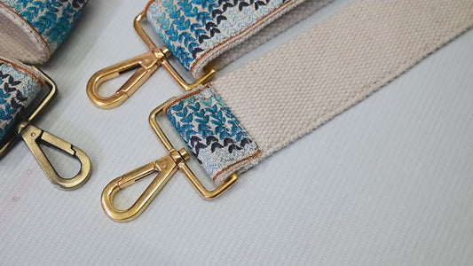 Blue Embroidery Replacement Purse Strap Crossbody Strap for Purses Floral Embroidered Bag Strap Boho Guitar Strap Handbag Strap Gift for her