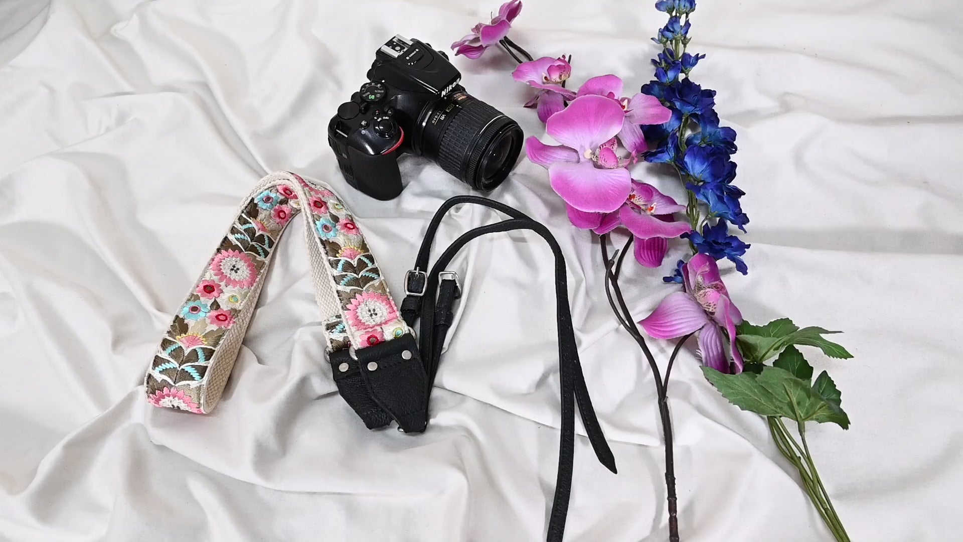 Sling Camera Strap Photographer Leather Strap Brown Embroidery DSLR Camera Accessories Camera Holder Neck Shoulder Strap Father's Day Gift